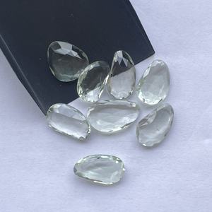 10mm 12MM 16mm amatista verde Natural tamaño libre facetado Rosa corte Polki rebanadas DIY joyería hacer colgantes anillos sueltos - Product Image 1