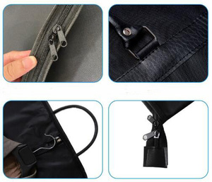 Sac de vêtements en toile et cuir pliable, respirant, écologique, porte-costume de voyage classique, durable, imperméable, organiseur pour hommes - Product Image 6