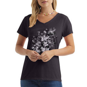 T-shirt à col en coton respirant solide au design personnalisé pour femmes de haute qualité à séchage rapide taux de gros été à manches courtes en plein air - Product Image 2