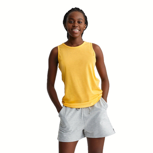Camiseta sin mangas de punto acanalado de alta calidad para mujer, chaleco sólido de tela suave transpirable sin mangas informal con logotipo frontal, Top de moda para mujer - Product Image 1