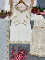 Ensemble de costumes de mariée indiens et pakistanais Salwar Kameez et Sharara Plazzo Kurta pour femmes, fabriqués à la main pour un look parfait