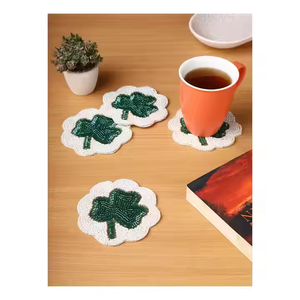 Multi Colors Beaded <b>Coaster</b> 4 Inch Eco-Friendly Handmade American Classic Style Topmost Superior Quality Budget Friendly - Product Image 3