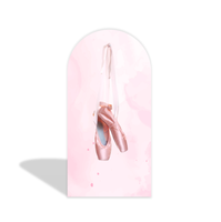 Toile de fond personnalisée pour arche de fête d'anniversaire sur le thème de la ballerine avec nœud rose pour la décoration de fête