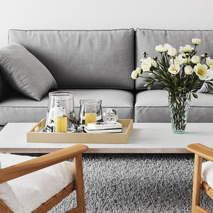 Plateau en bois écologique avec poignées en métal Bar Restaurants Table basse Plateau Plateau en bois naturel Fabricant Prix de gros - Product Image 5