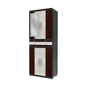 Multi function dual door plastic cabinet <b>with</b> mirror suitable for indoors and outdoors <b>storage</b> needs <b>with</b> vast <b>storage</b> space - Product Image 5