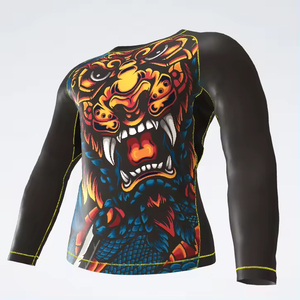 Rashguards BJJ sublimados personalizados, mangas completas de alta calidad, venta directa de fábrica, MMA rash guard, logotipo personalizado a la venta - Product Image 3