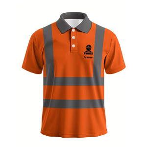 Hi Vis <b>Safety</b> Polo Shirts High Visibility Reflective Polo Shirts Work Short Sleeve <b>Safety</b> Shirts for Men - Product Image 3