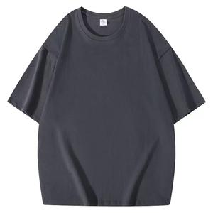 OEM Logo personnalisé Design 220g T-shirt pur coton lourd pour hommes femmes à manches courtes pour la saison d'automne Position du logo avant - Product Image 3