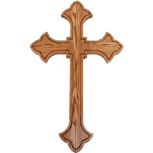 Croix murale en bois massif artisanale symbole religieux chrétien décoratif pour la maison et le décor de l'église cadeau d'art mural en bois sculpté - Product Image 2
