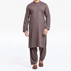 Kualitas Terbaik warna polos mode baru pria Shalwar Kameez Suits / OEM ODM layanan terbaik pria Shalwar Kameez