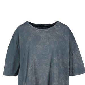 เสื้อยืดลำลองซักกรดสำหรับผู้หญิงพร้อมกระดุมประดับเพชร-สไตล์สตรีทแวร์ไซส์ใหญ่100% ผ้าฝ้าย - Product Image 6