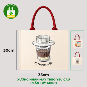 กระเป๋าผ้าแคนวาส Truong Gia ขนาด 35x30 ซม. ลายกาแฟเวียดนาม กระเป๋าโปรโมชั่นแบบลำลอง - Product Image 1