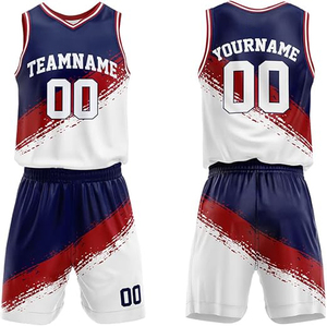 Ensemble d'uniformes de basketball imprimés respirants, conçus pour la performance, le confort et la durabilité lors des séances sportives intenses et des matchs, personnalisables - Product Image 5