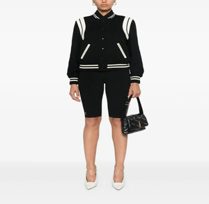 OEM personalizado de lana a prueba de viento cómodo ajuste uniforme de béisbol de las mujeres Varsity chaquetas de cuello alto de manga larga de invierno - Product Image 5