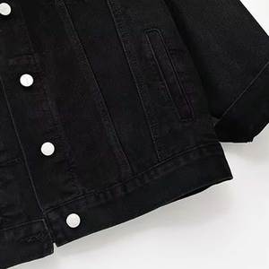 Offre Spéciale vêtements décontractés grande taille sur mesure femmes manches longues Jean veste 100% coton hiver veste unie pour les femmes - Product Image 4