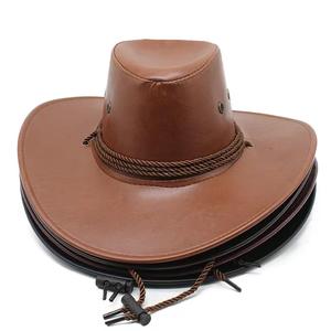 Nuevos sombreros de vaquero de cuero al aire libre para hombres de vaquero occidental personalizados Sombreros de vaquero en cuero genuino Sombreros de moda al por mayor - Product Image 1