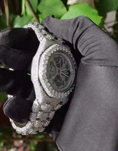 Montre de luxe de haute qualité, style antique, 41 mm, mouvement à quartz analogique ETA, acier inoxydable, moissanite, mouvement japonais, cadran en verre - Product Image 2