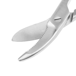 Vente en gros d'instruments chirurgicaux de base en acier inoxydable de 24 cm avec logo personnalisé, ensemble d'instruments avec une lame dentelée, ciseaux à pansements - Product Image 2