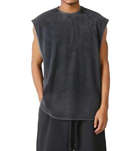 Chalecos de algodón de primera calidad para hombre, camisetas sin mangas con estampado gráfico vintage personalizado, camisetas deportivas con lavado ácido, camiseta sin mangas para hombre - Product Image 2