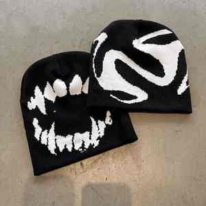 Bonnets à tricoter pour femmes Casquettes pour hommes Y2k Streetwear Winter Fashion Pullover Vintage Warm Hip Hop Unisex - Product Image 5