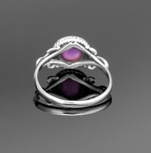 Anillo de amatista Plata de Ley 925 hecho a mano, joyería de piedras preciosas moradas, anillo de regalo elegante para mujer - Product Image 4