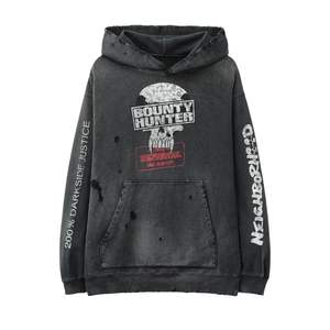 เสื้อมีฮู้ดผ้าซักลายกรดสำหรับผู้ชายเสื้อมีฮู้ดโอเวอร์ไซส์ลายสตรีทแวร์น้ำหนักเบา - Product Image 1