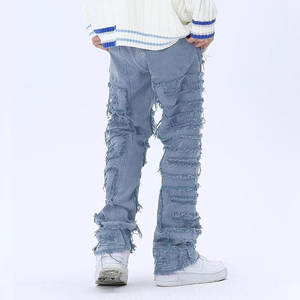 Pantalon empilé décontracté pour hommes Logo imprimé personnalisé Pantalon empilé Pantalon avec logo personnalisé Jogger surdimensionné Pantalon empilable à bas prix - Product Image 3