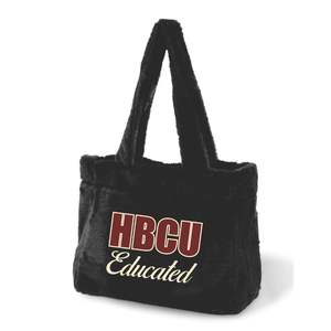 Bolso de mano de piel Delta negro educado HBCU, bolso de mano de felpa con bordado de chenilla, hermandad griega, regalo Divine Nine, bolso de moda con logotipo personalizado - Product Image 1