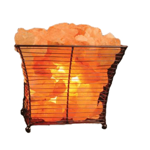 โคมไฟเกลือหิมาลัยบริสุทธิ์100% พร้อมตะกร้าเหล็ก - Product Image 3