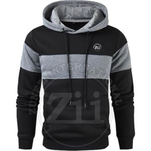 100% algodón polar invierno cremallera hombres sudaderas con capucha y sudaderas logotipo personalizado paneles de talla grande secado rápido transpirable - Product Image 1