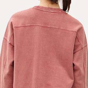 Recién llegado, lavado ácido para mujer, bordado, forrado, sólido, informal, antideslizante, poliéster/algodón Terry, 300g, peso pesado, Invierno - Product Image 6