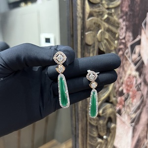 ต่างหูเม็ดเพชรสีทอง14K & 18K ทรงคลัสเตอร์เพชรธรรมชาติหรูหราสำหรับสไตล์หรูหรา - Product Image 5