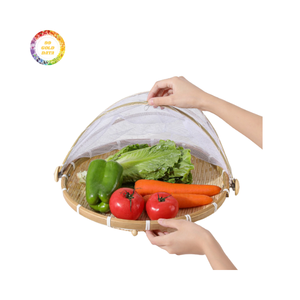 Wholesale Bamboo Winnowing Basket with <b>Net</b> Cover - Strong Handwoven Bamboo Tray for Agricultural Use - Product Image 1