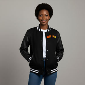 Veste universitaire matelassée pour femme, nouvelle arrivée 2026, manches en peau de mouton, coton de qualité supérieure, respirante, imperméable, hiver - Product Image 1