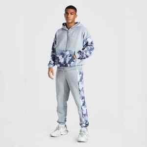 Chándales de lana de algodón 100%, pantalón Acampanado y sudadera con cremallera, conjunto de chándal de 2 piezas, traje de pantalón con estacas de estilo callejero para hombre - Product Image 5