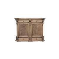 Table console de luxe artisanale indonésienne, finition antique, design traditionnel, construction en bois massif pour salon et chambre à coucher