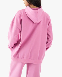 Pull à capuche en molleton de coton 100% pour femme Sweat-shirt à capuche de haute qualité Streetwear Pullover Boxy Fit Printed Women's Custom OEM Hoodies for Winter - Product Image 4