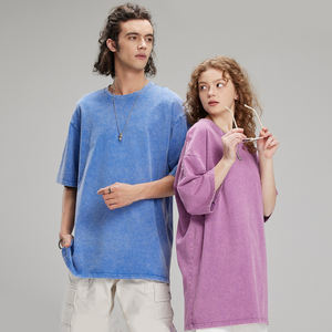 OEM verano Unisex peso pesado camiseta de gran tamaño Streetwear 100% algodón Vintage ácido lavado hombres camiseta para hombres - Product Image 1