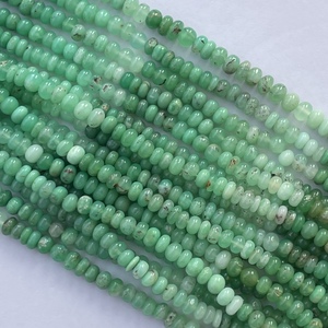 Piedra de crisoprasa verde Natural de 6mm, 8mm, 10mm, cuentas de Rondelle lisas, hebra, precio al por mayor, fabricación de joyas de piedras preciosas semipreciosas - Product Image 2