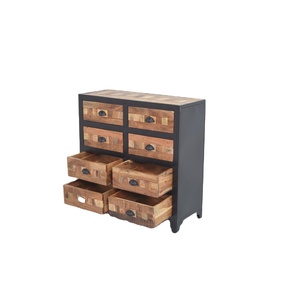 Cajón de madera maciza de Acacia Vintage Industrial moderno, marco de hierro de Color único, muebles convertibles para sala de estar y Hogar y oficina - Product Image 2