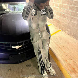 Custom hombres/mujeres Streetwear impreso poliéster Jogger conjunto cremallera chaqueta cortavientos con chándal corto ropa personalizada - Product Image 4