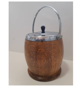 Mango Wood Ice <b>Bucket</b> for Restaurant Camping Kitchen Food Wooden Ice <b>Bucket</b> with Brass Handle and <b>Lid</b> - Product Image 5