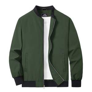 Men's <b>Lightweight</b> Windproof Polyester Fabric Bomber <b>Jackets</b> Full Zip <b>Casual</b> Sportswear Coats Stocked Outdoor Apparel - Product Image 1