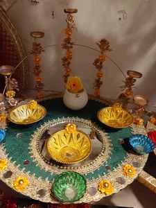 Mehndi Wedding Basket <b>For</b> Clothes Gifts Basket Home Made Wedding Tray Top Selling Mehndi Decoration Basket OEM Serviced - Product Image 4