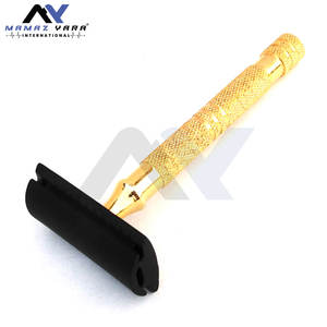 Rasoir de sécurité à manche hexagonal pour hommes, rasoir à double tranchant pour barbier, manche en or de luxe avec tête noire, rasoirs de sécurité pour barbier - Product Image 4
