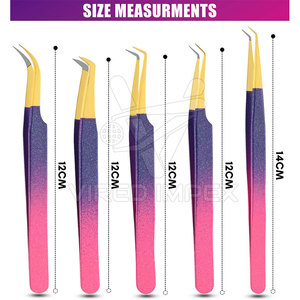 2025 Private Label Fiber Tip <b>Eyelash</b> <b>Tweezers</b> OEM Custom Color Pointed Tip Stainless Steel Fiber Tip <b>Eyelash</b> <b>Tweezers</b> - Product Image 3