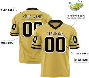 Camisetas de Fútbol Americano Personalizadas con Logotipo, Nombre y Número del Equipo, de Malla de Poliéster Transpirable, de Secado Rápido y Antibacterianas, con Franjas en las Mangas - Product Image 2