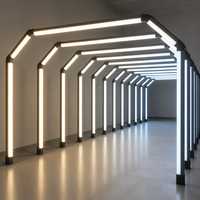 Lampu Terowongan LED Triple Arch Long Run untuk Cuci Kendaraan dengan Pencahayaan Penuh Sekitar Kendaraan IP54 Dimmable Grosir