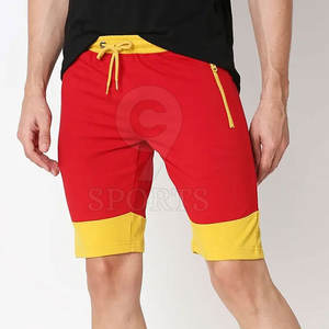 กางเกงขาสั้นเล่นยิมของผู้ชายออกแบบได้ตามต้องการพร้อมโลโก้ของคุณเองชุดออกกำลังกายแบบลำลองสวมใส่สบายมีดีไซน์สีพื้น - Product Image 1