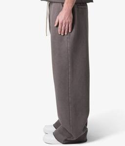 Pantalones de chándal holgados medios para hombre, pantalones de felpa de lana de cintura alta con cierre elástico, estampado de logotipo personalizado, de pierna ancha, de algodón Suelto - Product Image 4